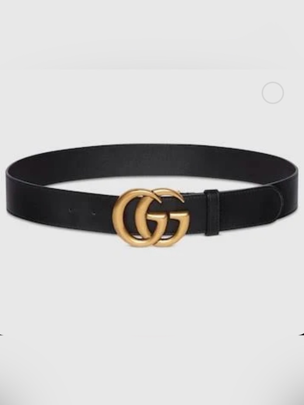 Gucci Black Leather Belt with Gold Interlocking GG Buckle